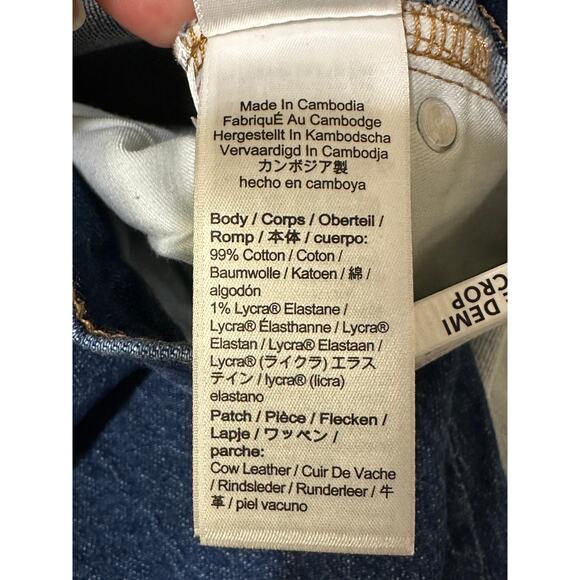 J. Crew 9" Billie Demi Boot Crop Jeans Frayed Hem Plus Size 32 NWT Dark Denim - Picture 13 of 14